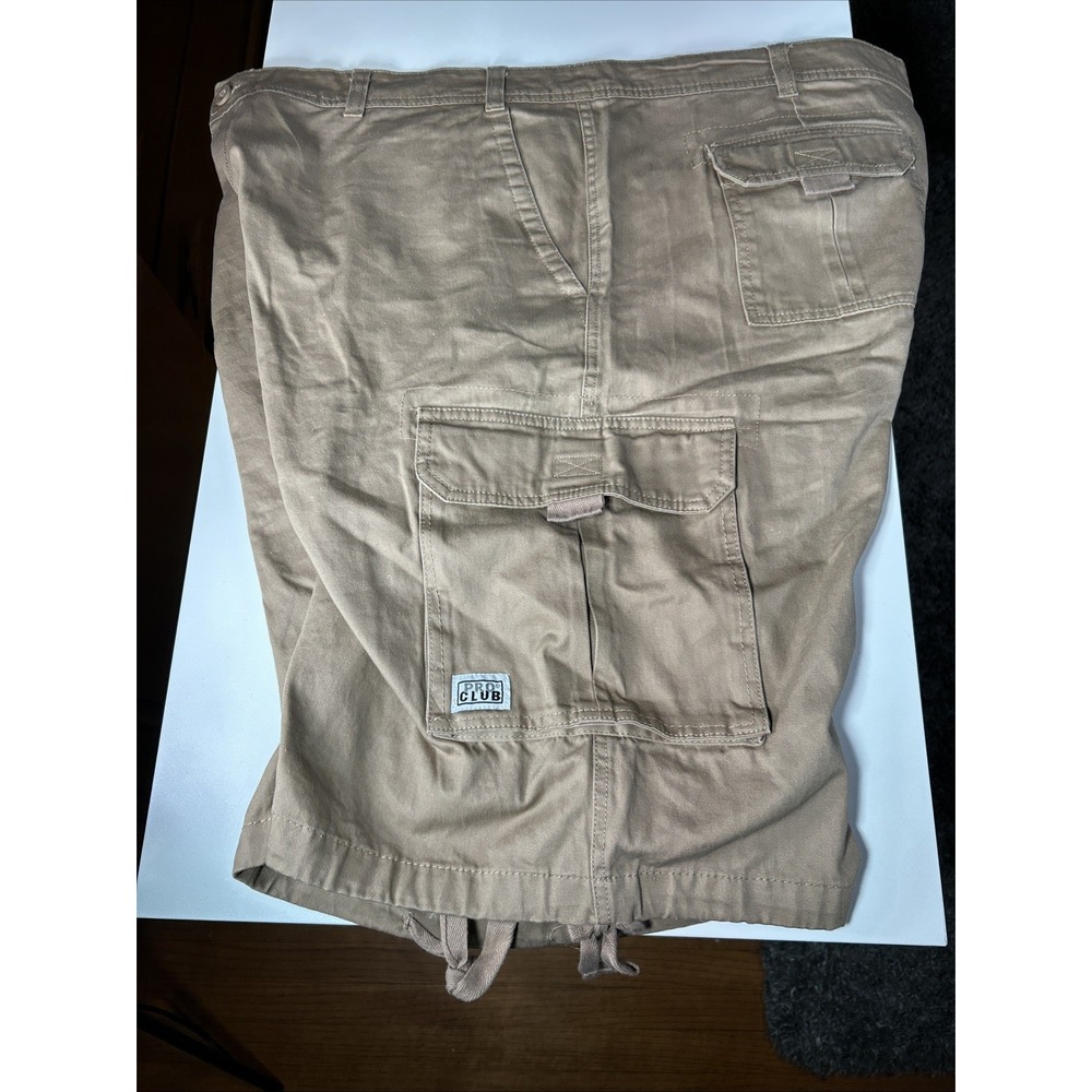 Pro Club Cargo Shorts Tan‎ Khaki Men's Size 50, Cotton Work Casual Multi Pockets